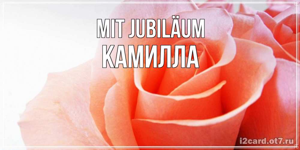 Открытка на каждый день с именем, Камилла Mit Jubiläum розы для поздравления с днем рождения Прикольная открытка с пожеланием онлайн скачать бесплатно 