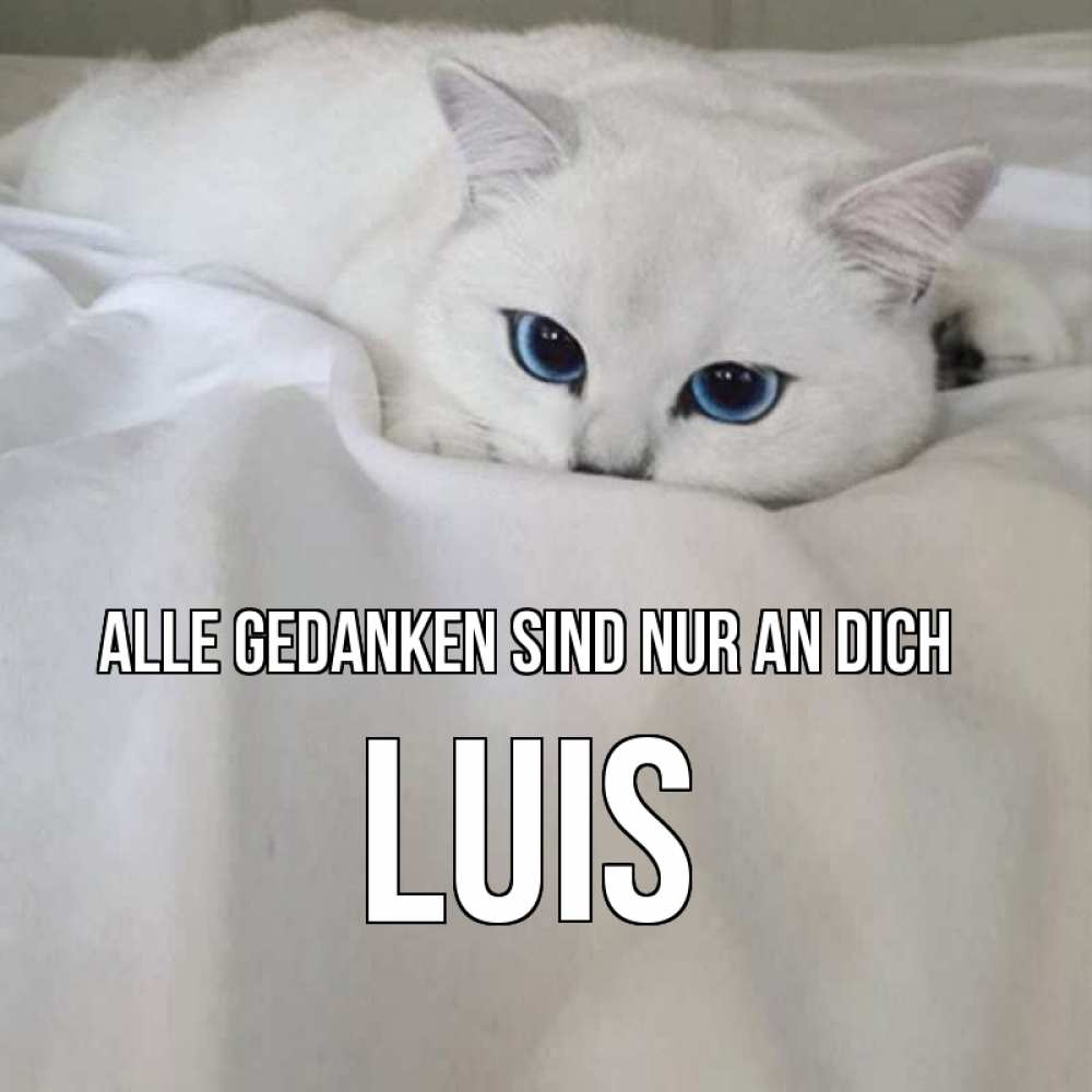 Открытка на каждый день с именем, Luis Alle Gedanken sind nur an dich я очень по тебе скучаю и тоскую Прикольная открытка с пожеланием онлайн скачать бесплатно 