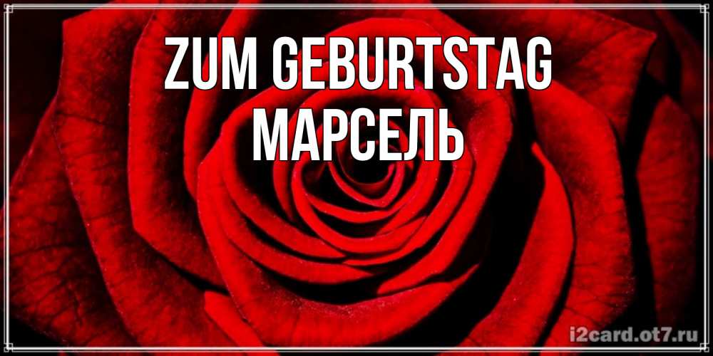 Открытка на каждый день с именем, Марсель Zum Geburtstag алая роза Прикольная открытка с пожеланием онлайн скачать бесплатно 