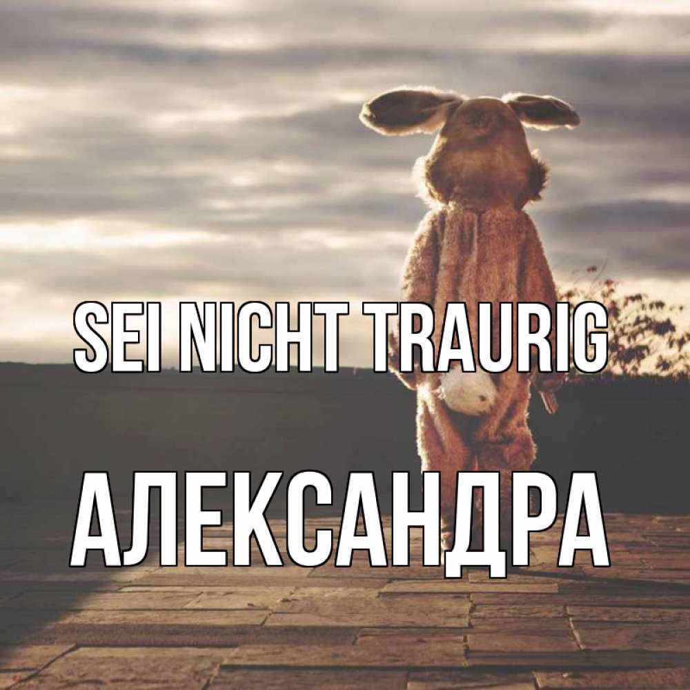 Открытка на каждый день с именем, Александра Sei nicht traurig со спины Прикольная открытка с пожеланием онлайн скачать бесплатно 