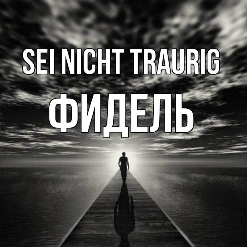 Открытка на каждый день с именем, Фидель Sei nicht traurig человек Прикольная открытка с пожеланием онлайн скачать бесплатно 