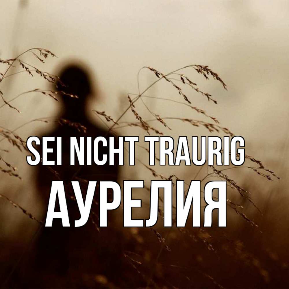 Открытка на каждый день с именем, Аурелия Sei nicht traurig грусть Прикольная открытка с пожеланием онлайн скачать бесплатно 