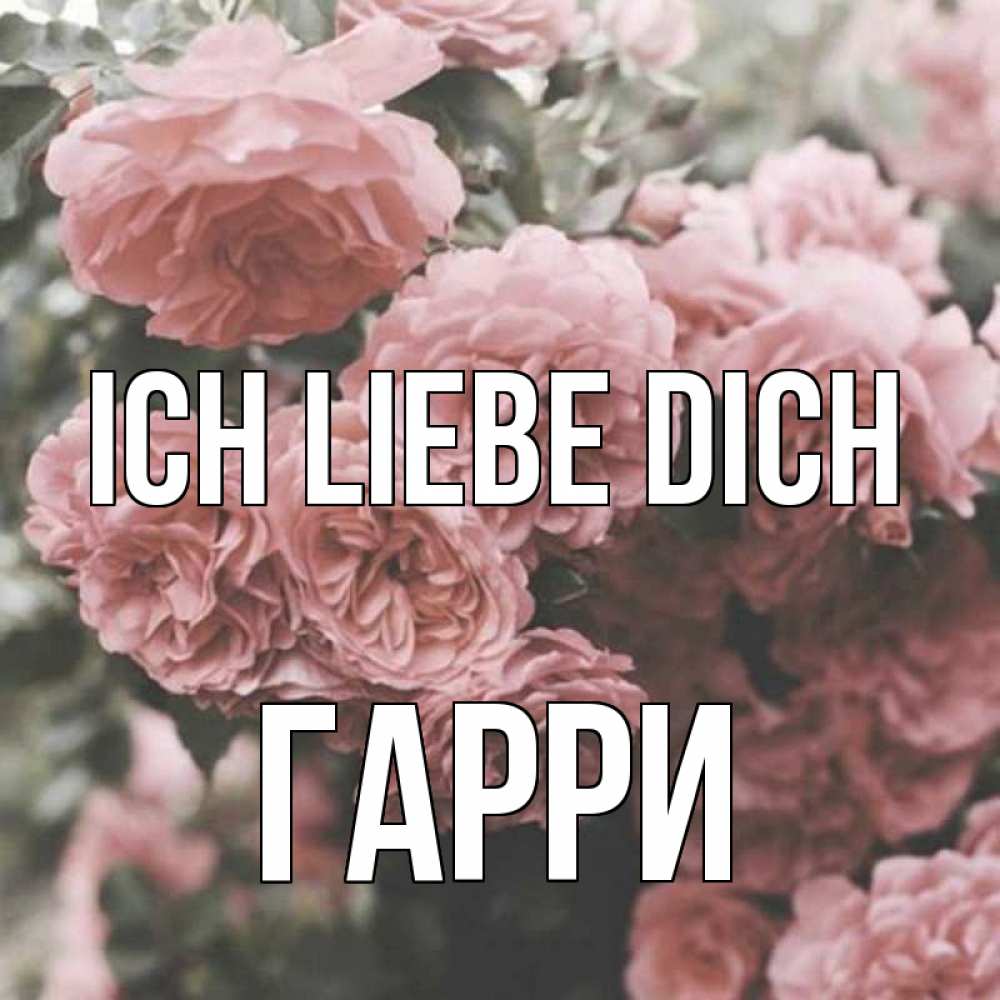 Открытка на каждый день с именем, Гарри Ich liebe dich розы 3 Прикольная открытка с пожеланием онлайн скачать бесплатно 