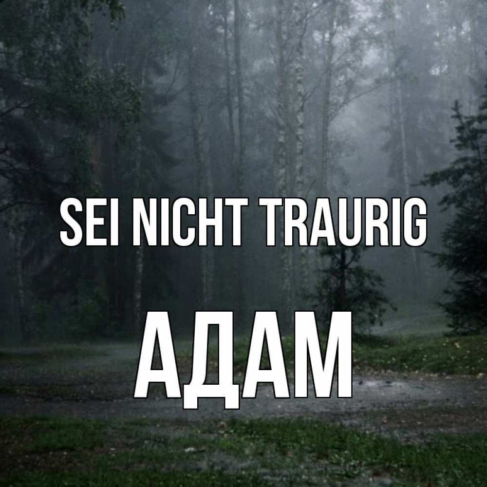Открытка на каждый день с именем, Адам Sei nicht traurig осень Прикольная открытка с пожеланием онлайн скачать бесплатно 