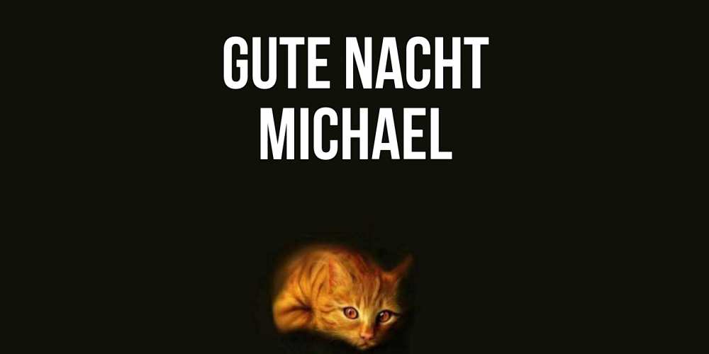 Открытка на каждый день с именем, Michael Gute Nacht кот Прикольная открытка с пожеланием онлайн скачать бесплатно 