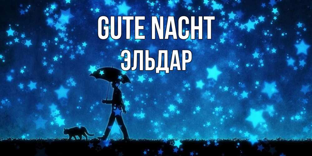 Открытка на каждый день с именем, Эльдар Gute Nacht ночные прогулки с котом под звездами Прикольная открытка с пожеланием онлайн скачать бесплатно 
