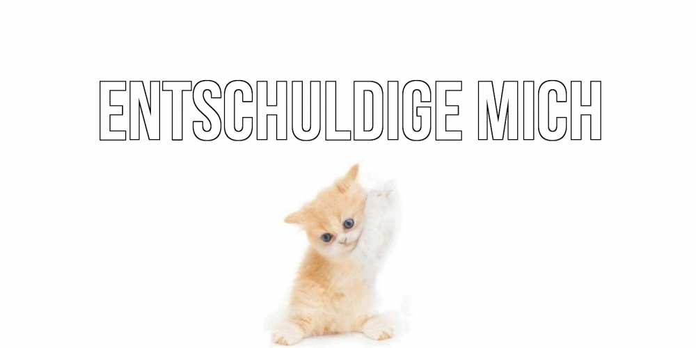 Открытка на каждый день с именем, выберите-имя Entschuldige mich кот Прикольная открытка с пожеланием онлайн скачать бесплатно 