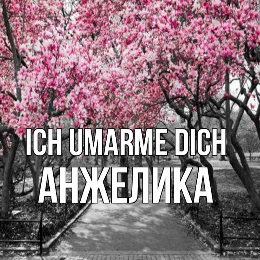 Открытка на каждый день с именем, Анжелика Ich umarme dich обработанное фото Прикольная открытка с пожеланием онлайн скачать бесплатно 