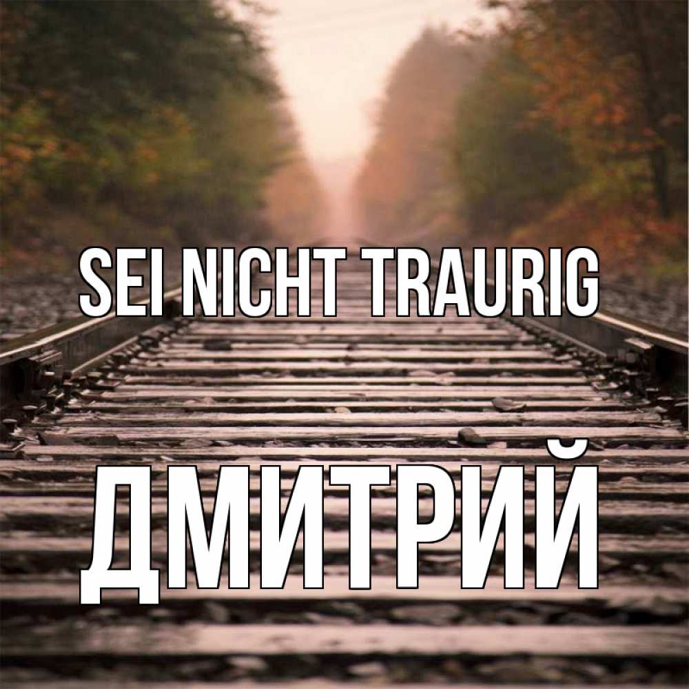 Открытка на каждый день с именем, Дмитрий Sei nicht traurig лес и железная дорога Прикольная открытка с пожеланием онлайн скачать бесплатно 
