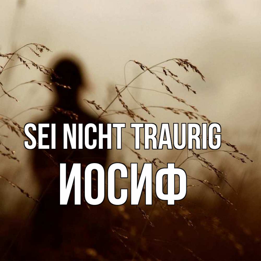 Открытка на каждый день с именем, Иосиф Sei nicht traurig грусть Прикольная открытка с пожеланием онлайн скачать бесплатно 