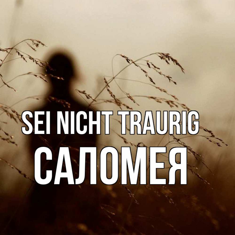 Открытка на каждый день с именем, Саломея Sei nicht traurig грусть Прикольная открытка с пожеланием онлайн скачать бесплатно 