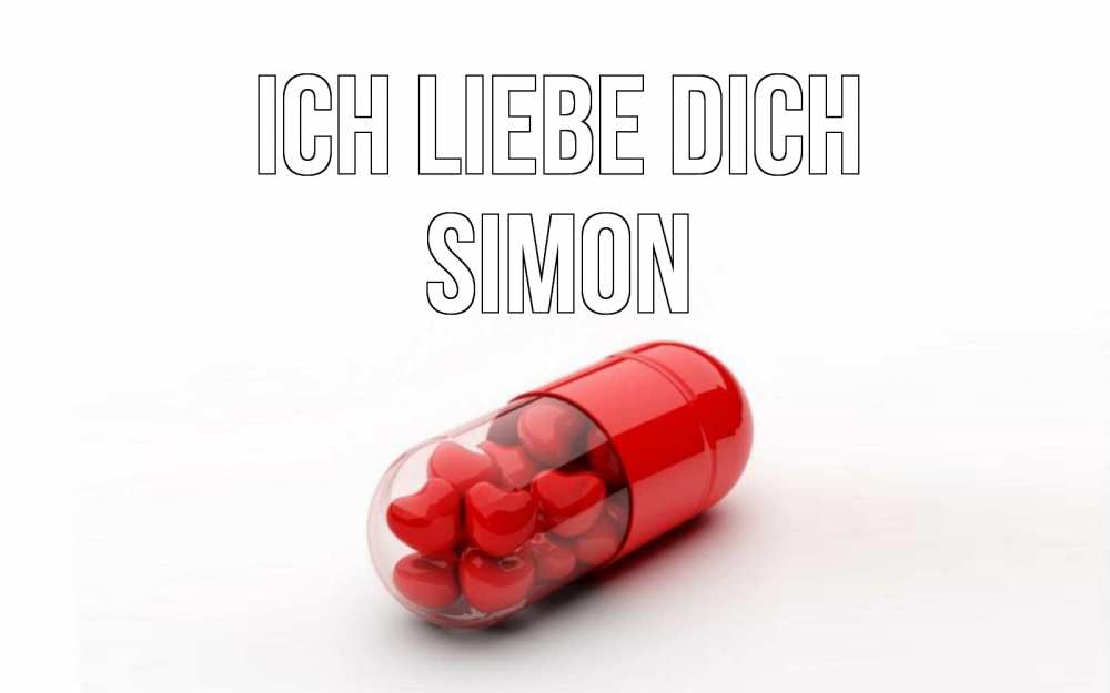 Открытка на каждый день с именем, Simon Ich liebe dich сердце Прикольная открытка с пожеланием онлайн скачать бесплатно 