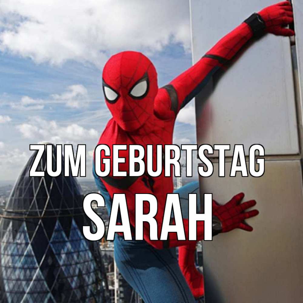 Открытка на каждый день с именем, Sarah Zum Geburtstag Марвел Прикольная открытка с пожеланием онлайн скачать бесплатно 