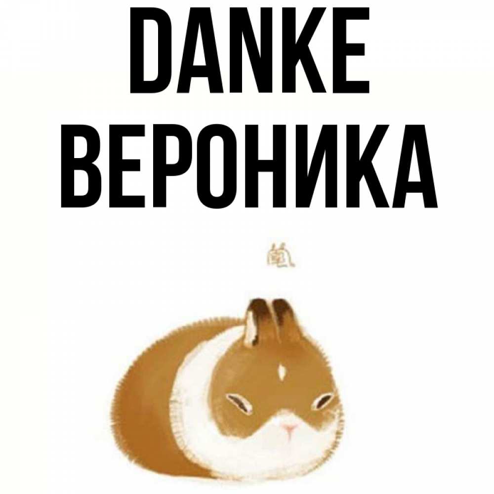 Открытка на каждый день с именем, Вероника Danke коричнево белый домашний питомец Прикольная открытка с пожеланием онлайн скачать бесплатно 