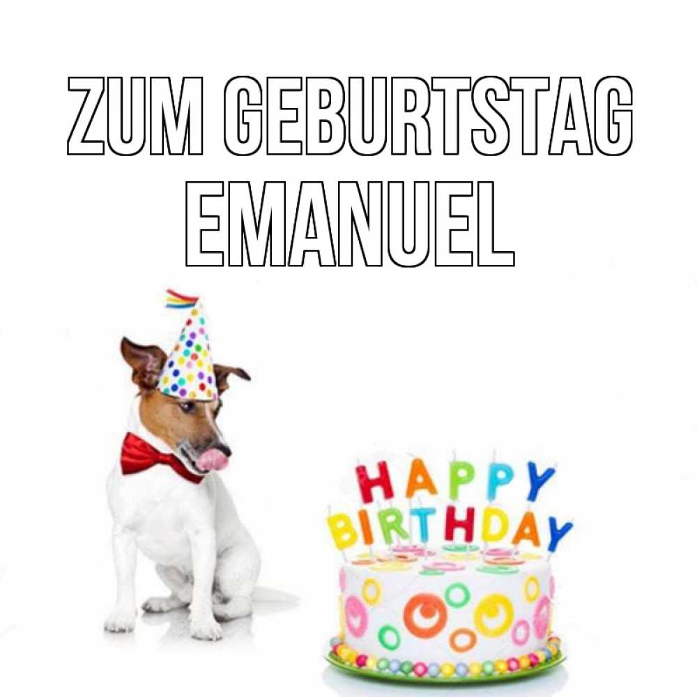 Открытка на каждый день с именем, Emanuel Zum Geburtstag праздник Прикольная открытка с пожеланием онлайн скачать бесплатно 