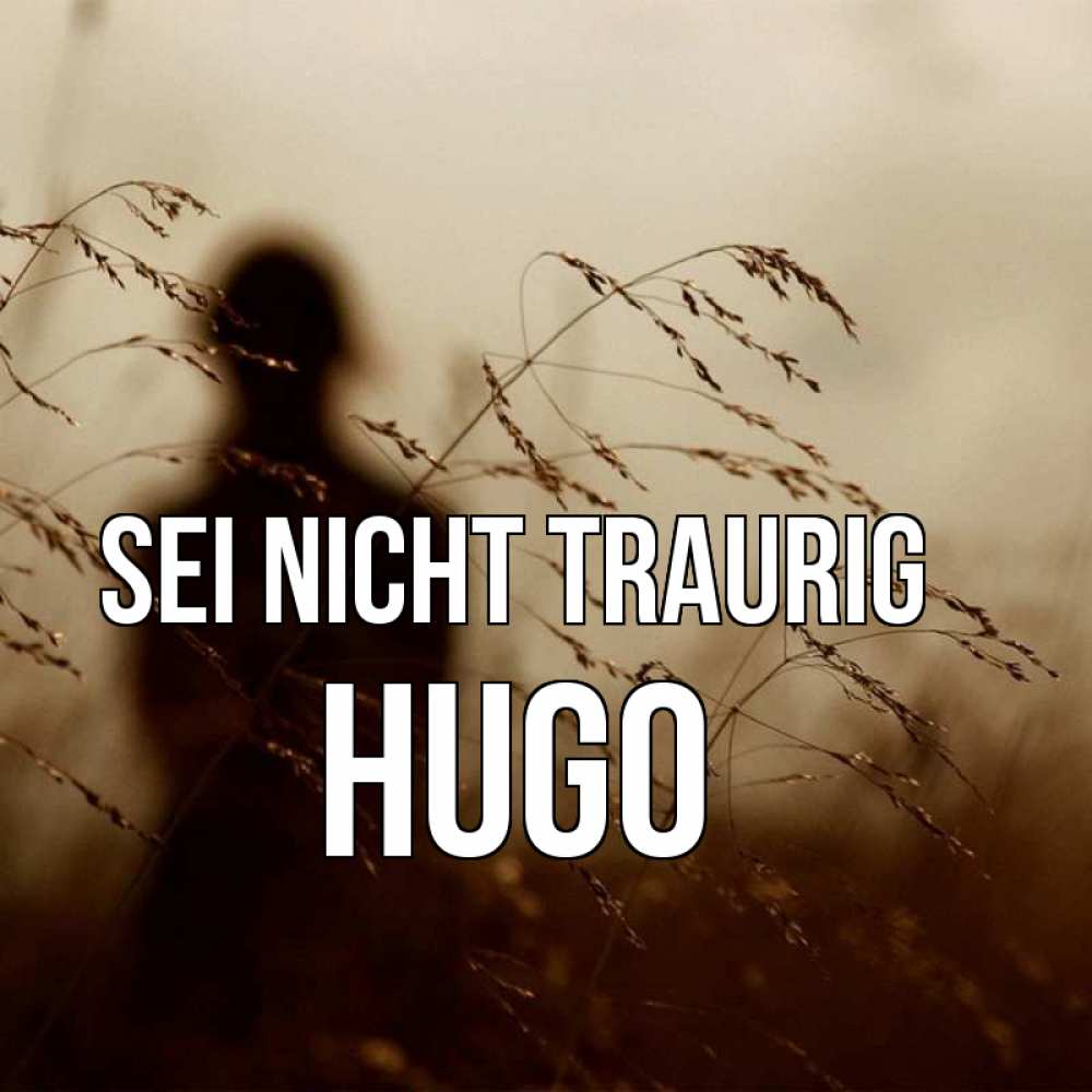 Открытка на каждый день с именем, Hugo Sei nicht traurig грусть Прикольная открытка с пожеланием онлайн скачать бесплатно 