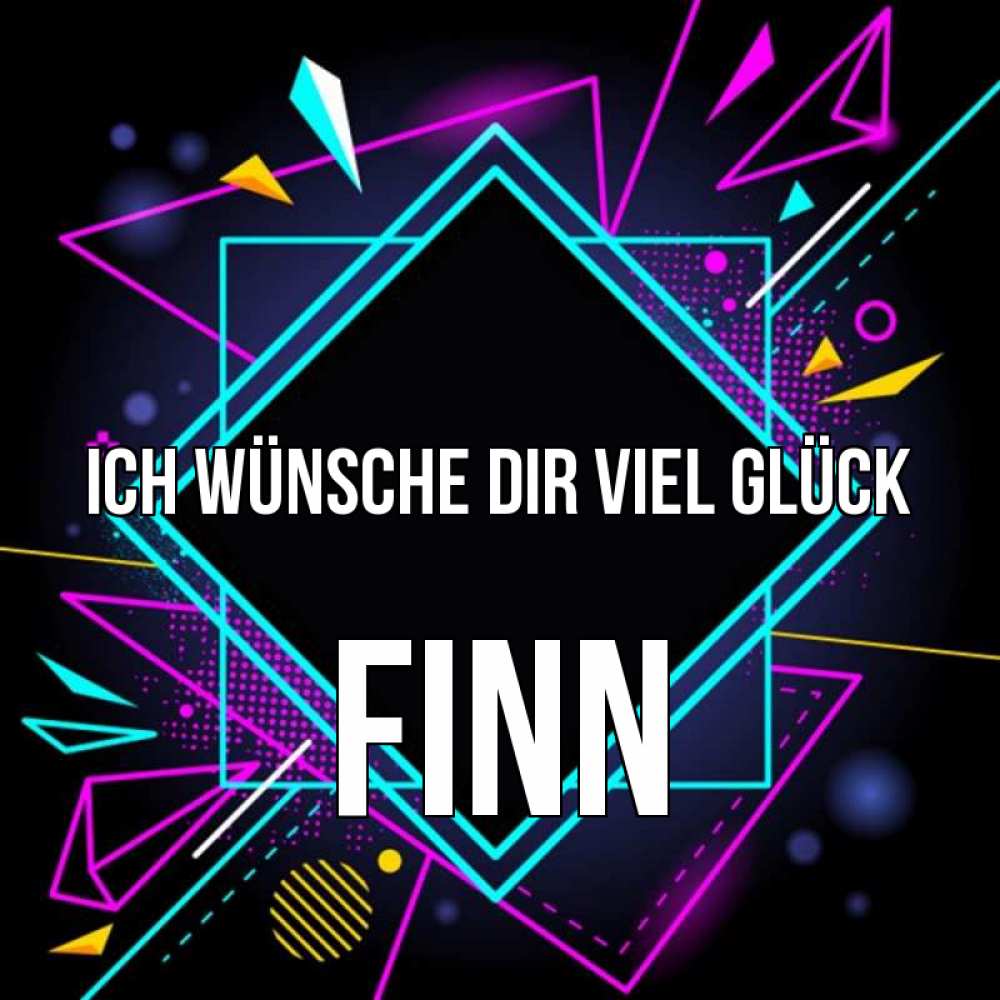 Открытка на каждый день с именем, Finn Ich wünsche dir viel Glück рамочки Прикольная открытка с пожеланием онлайн скачать бесплатно 