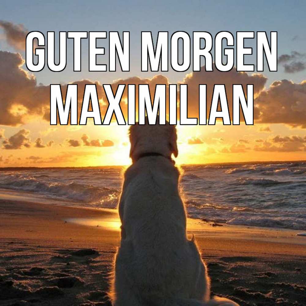 Открытка на каждый день с именем, Maximilian Guten Morgen восход солнца Прикольная открытка с пожеланием онлайн скачать бесплатно 
