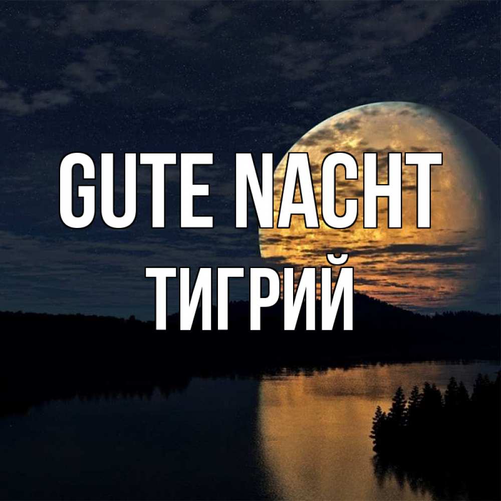 Открытка на каждый день с именем, Тигрий Gute Nacht речка Прикольная открытка с пожеланием онлайн скачать бесплатно 