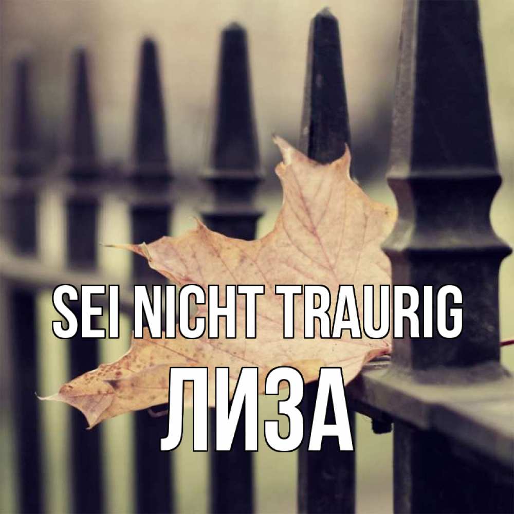 Открытка на каждый день с именем, Лиза Sei nicht traurig лист клена Прикольная открытка с пожеланием онлайн скачать бесплатно 