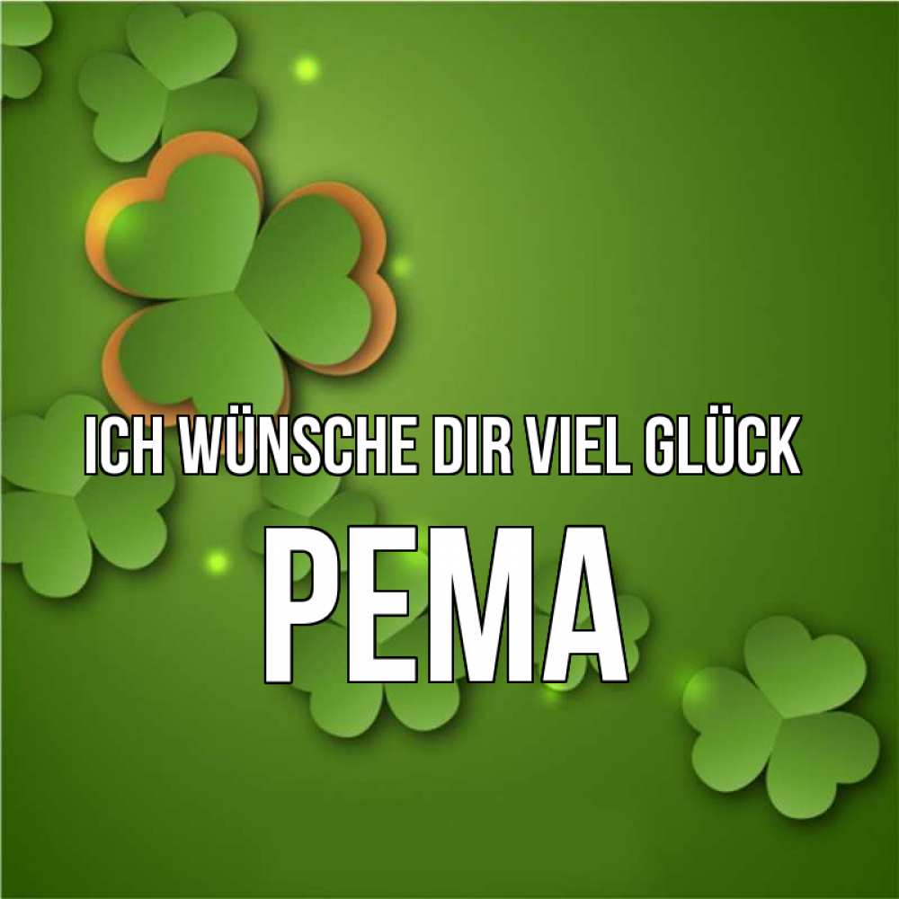 Открытка на каждый день с именем, Рема Ich wünsche dir viel Glück много трехлистных листочков клевера Прикольная открытка с пожеланием онлайн скачать бесплатно 