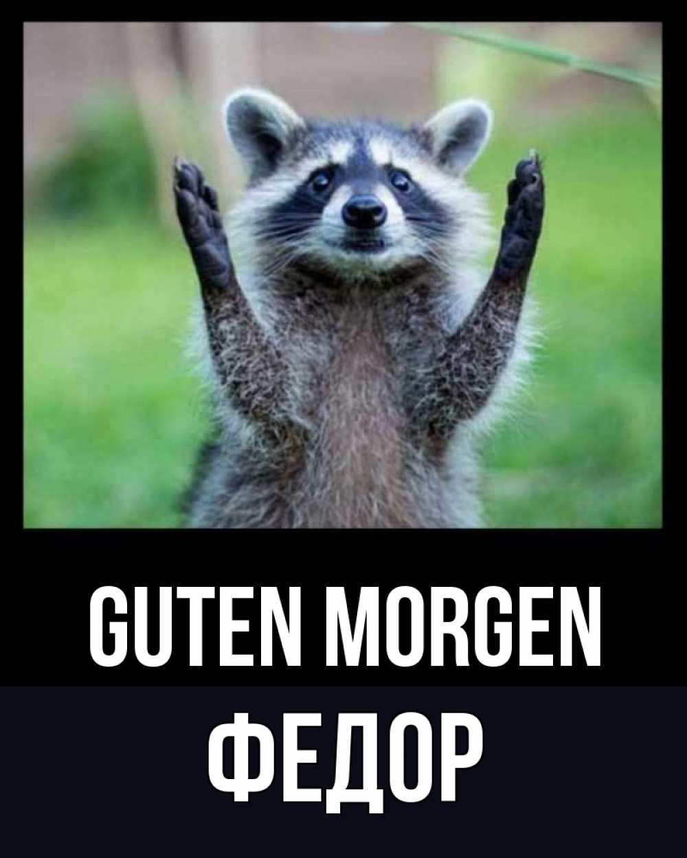 Открытка на каждый день с именем, Федор Guten Morgen хорошее настроение утречком Прикольная открытка с пожеланием онлайн скачать бесплатно 