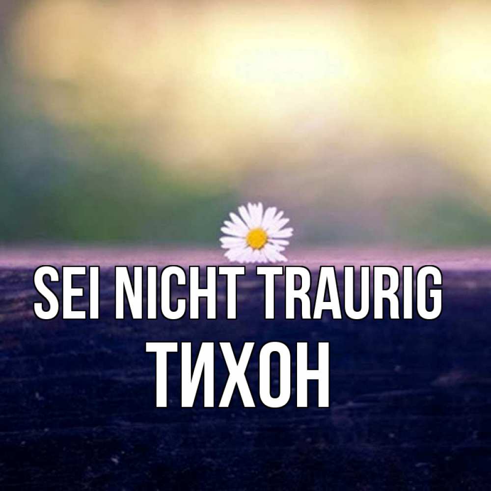 Открытка на каждый день с именем, Тихон Sei nicht traurig красота Прикольная открытка с пожеланием онлайн скачать бесплатно 