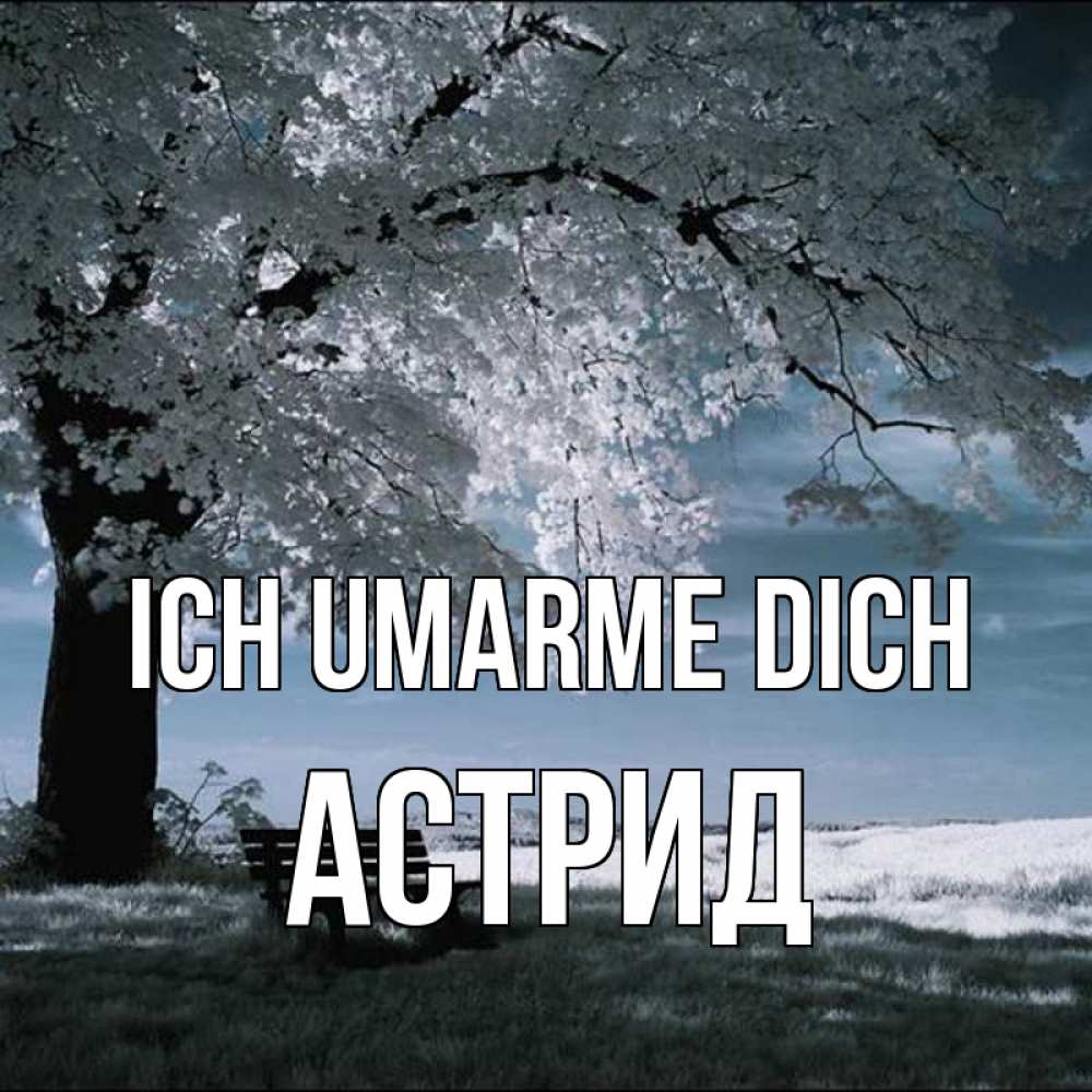 Открытка на каждый день с именем, Астрид Ich umarme dich дерево Прикольная открытка с пожеланием онлайн скачать бесплатно 