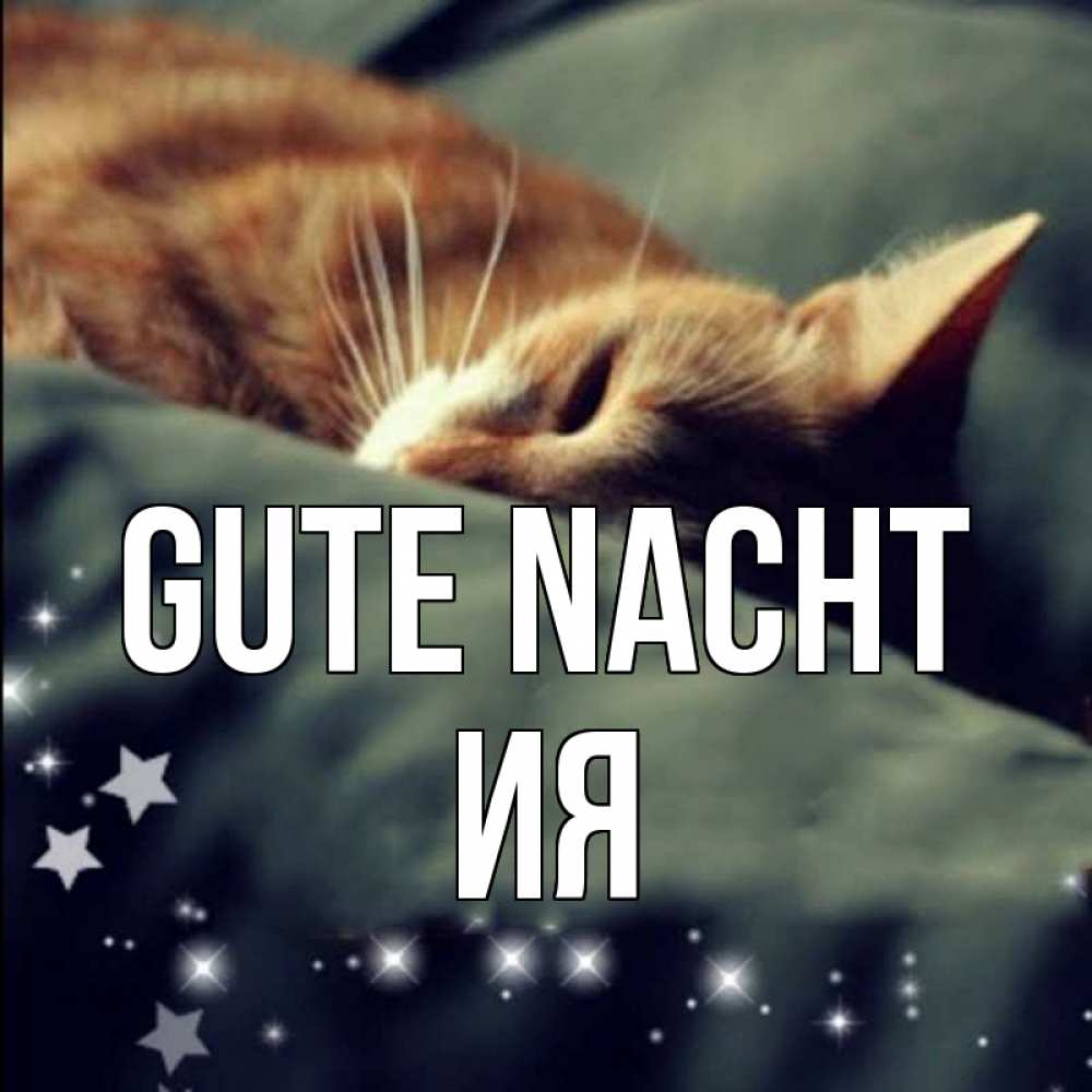 Открытка на каждый день с именем, Ия Gute Nacht кроватка Прикольная открытка с пожеланием онлайн скачать бесплатно 