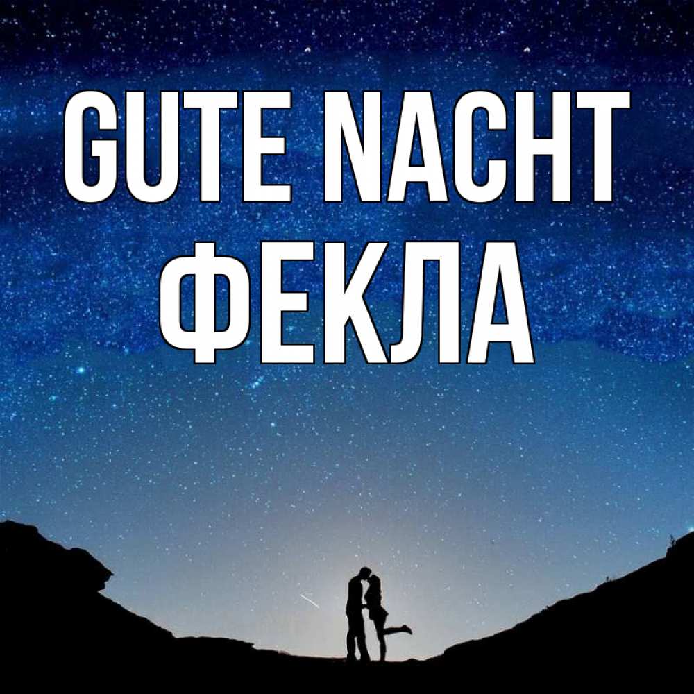 Открытка на каждый день с именем, Фекла Gute Nacht звездное небо и люди Прикольная открытка с пожеланием онлайн скачать бесплатно 