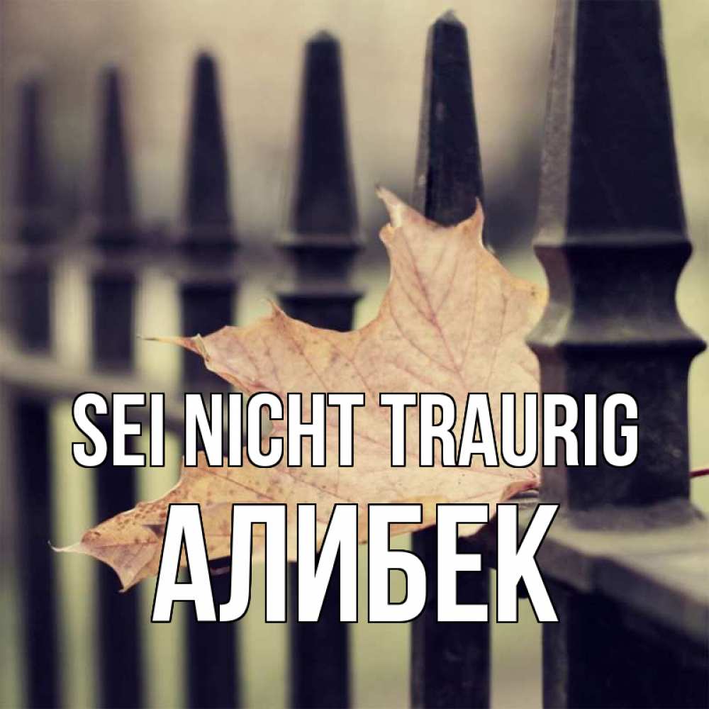 Открытка на каждый день с именем, Алибек Sei nicht traurig лист клена Прикольная открытка с пожеланием онлайн скачать бесплатно 