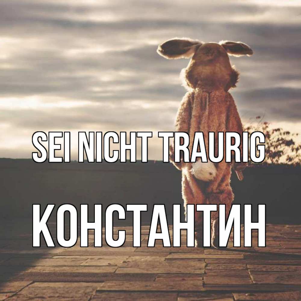 Открытка на каждый день с именем, Константин Sei nicht traurig со спины Прикольная открытка с пожеланием онлайн скачать бесплатно 