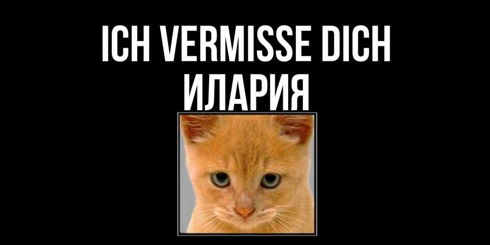 Открытка на каждый день с именем, Илария Ich vermisse dich открытки рыжий котенок скучает по тебе Прикольная открытка с пожеланием онлайн скачать бесплатно 