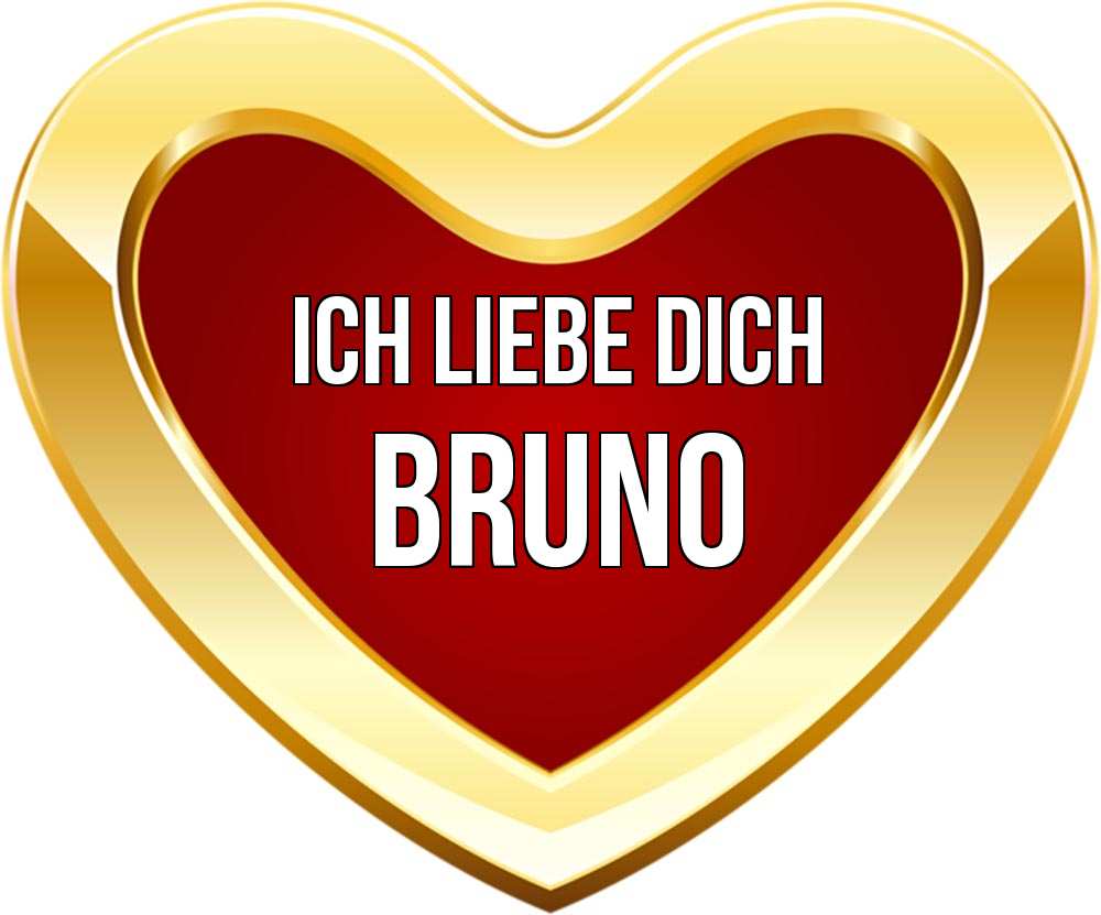 Открытка на каждый день с именем, Bruno Ich liebe dich из краски Прикольная открытка с пожеланием онлайн скачать бесплатно 