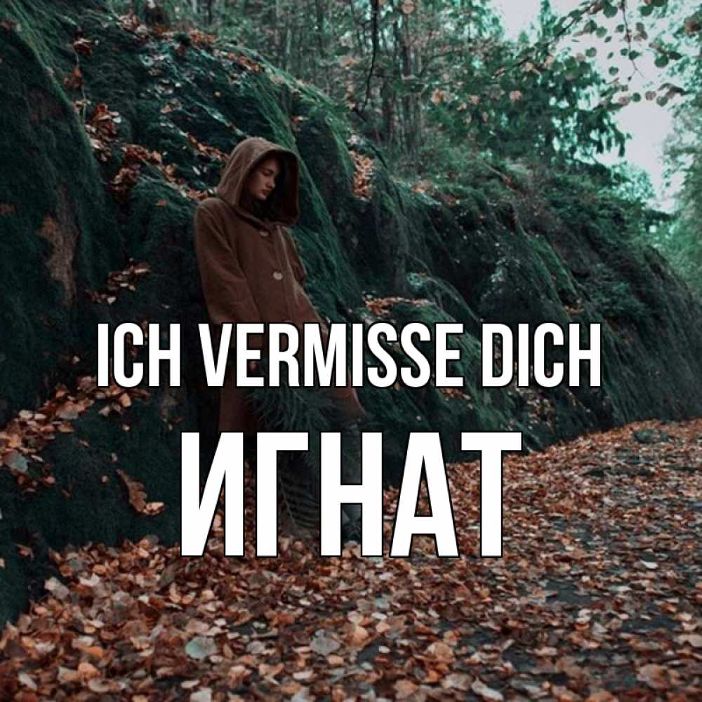 Открытка на каждый день с именем, Игнат Ich vermisse dich скука 1 Прикольная открытка с пожеланием онлайн скачать бесплатно 