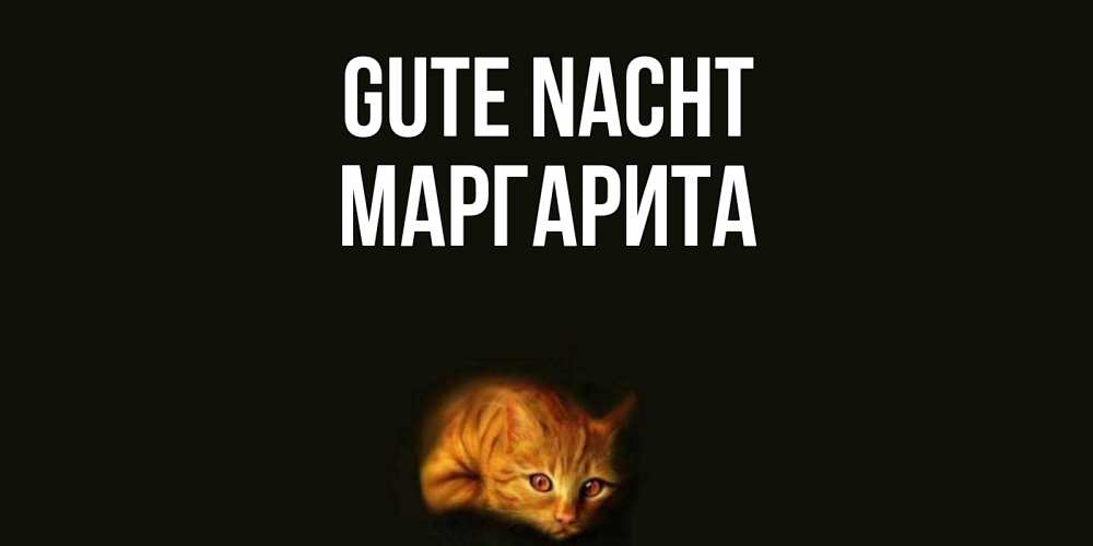 Открытка на каждый день с именем, Маргарита Gute Nacht кот Прикольная открытка с пожеланием онлайн скачать бесплатно 