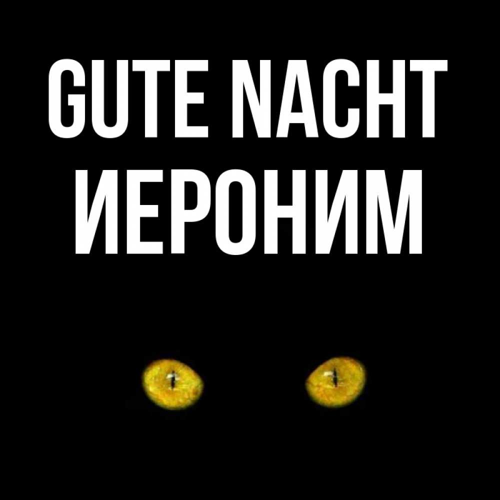 Открытка на каждый день с именем, Иероним Gute Nacht сладких снов бесстрашный мой дружочек Прикольная открытка с пожеланием онлайн скачать бесплатно 