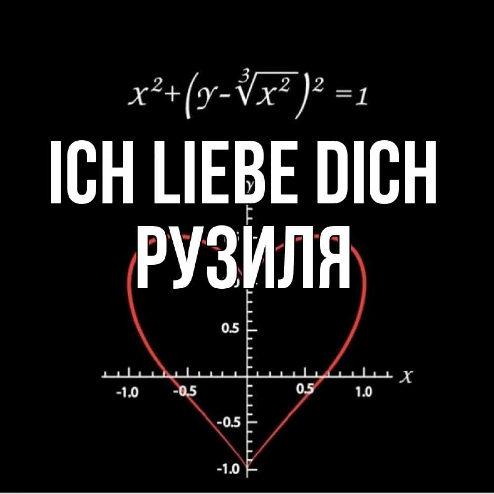 Открытка на каждый день с именем, Рузиля Ich liebe dich сердечная формула Прикольная открытка с пожеланием онлайн скачать бесплатно 
