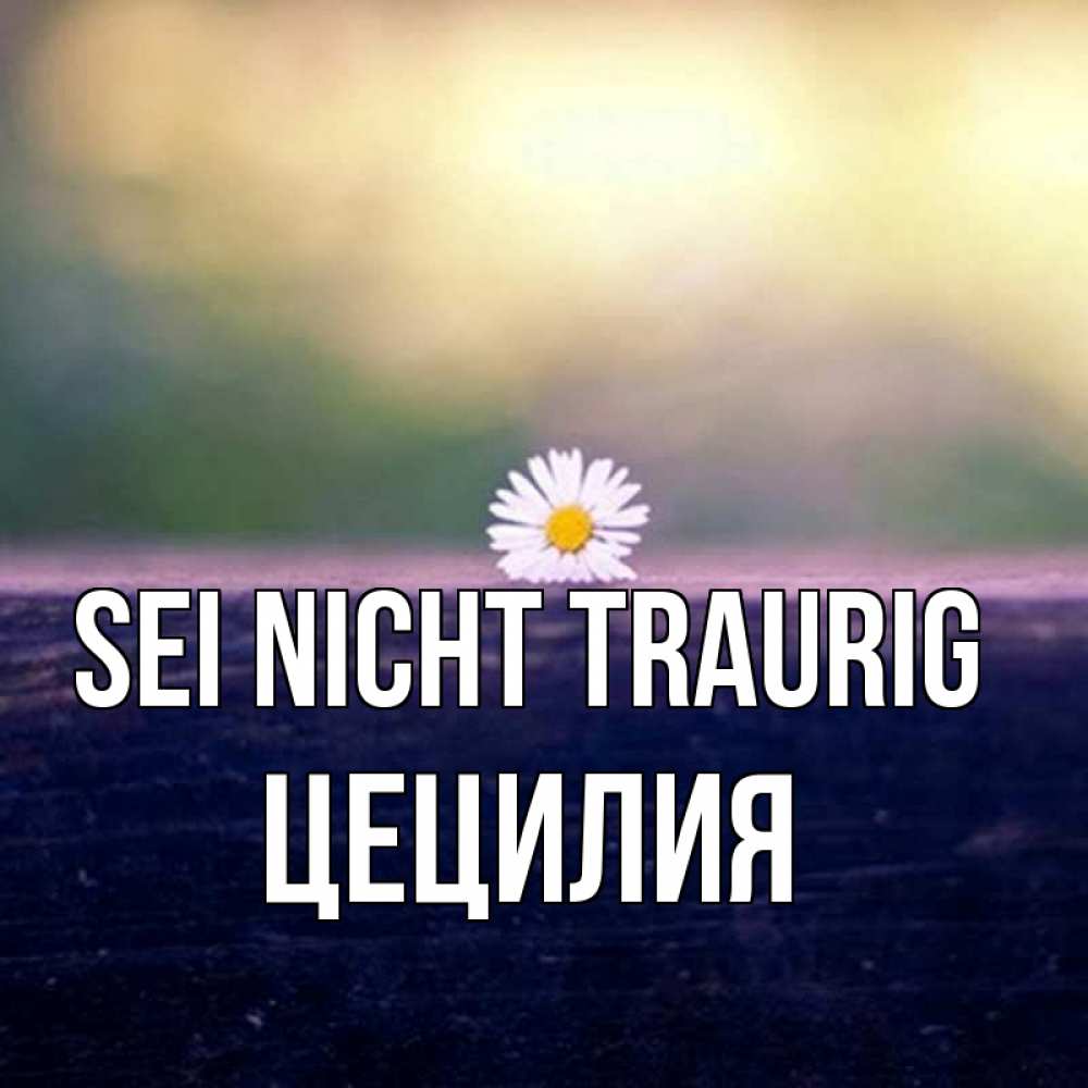 Открытка на каждый день с именем, Цецилия Sei nicht traurig красота Прикольная открытка с пожеланием онлайн скачать бесплатно 