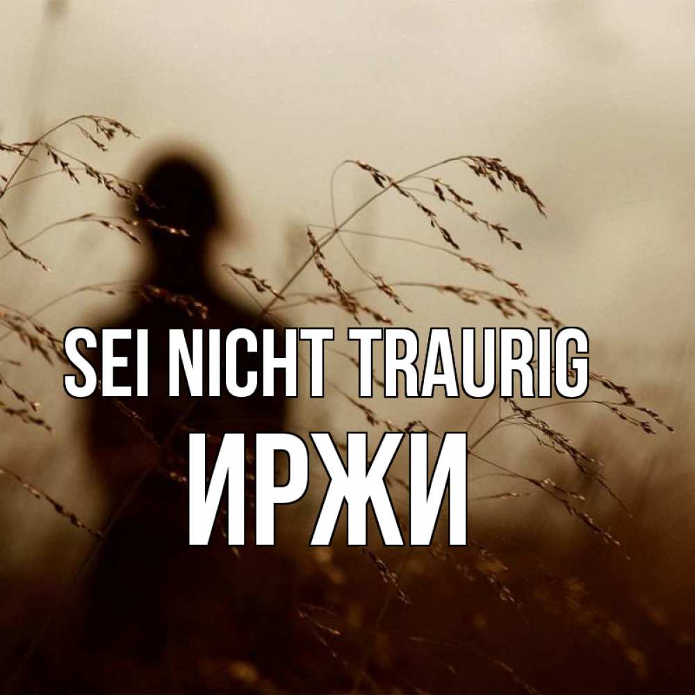 Открытка на каждый день с именем, Иржи Sei nicht traurig грусть Прикольная открытка с пожеланием онлайн скачать бесплатно 