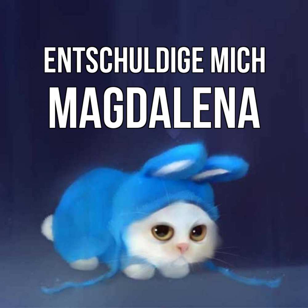 Открытка на каждый день с именем, Magdalena Entschuldige mich невинный котозай просит прощения Прикольная открытка с пожеланием онлайн скачать бесплатно 