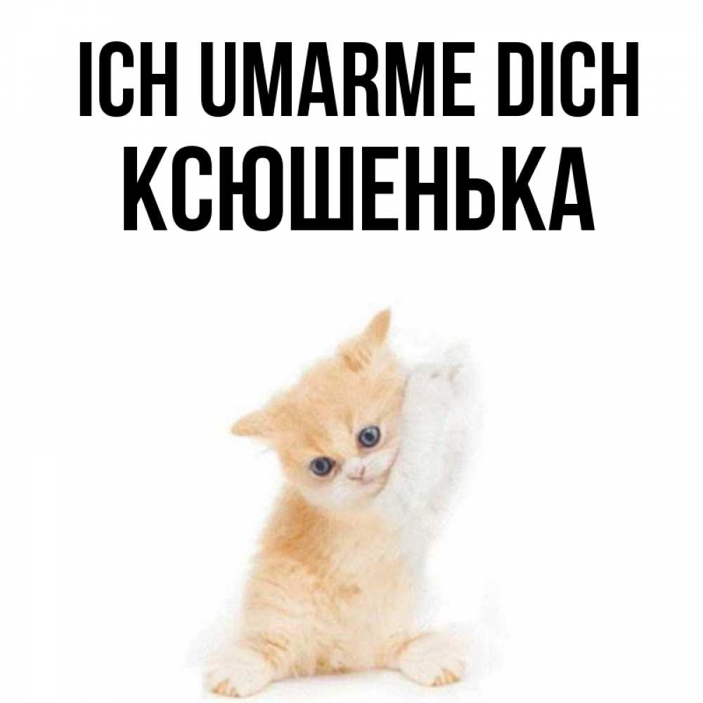 Открытка на каждый день с именем, Ксюшенька Ich umarme dich я хочу очень скорее обнимаешек Прикольная открытка с пожеланием онлайн скачать бесплатно 