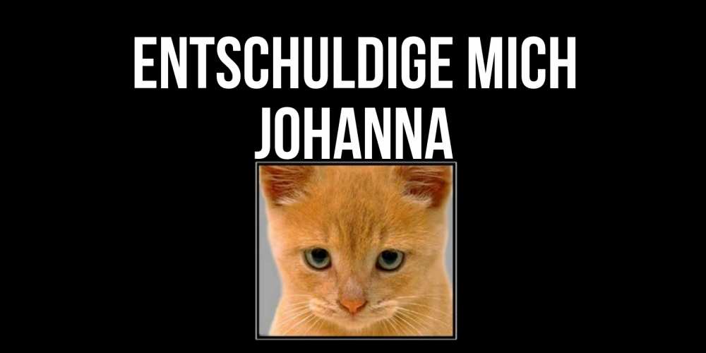 Открытка на каждый день с именем, Johanna Entschuldige mich рыжий грустный кот просит прощения Прикольная открытка с пожеланием онлайн скачать бесплатно 