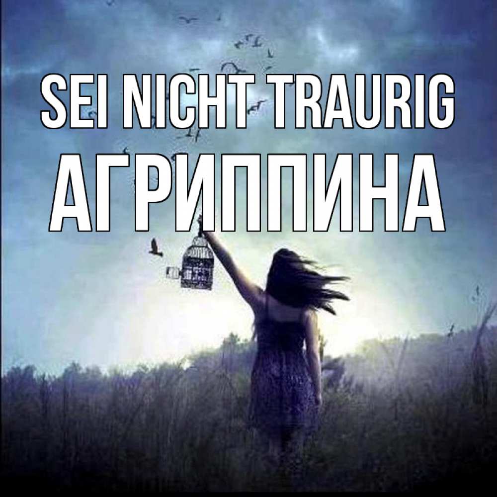 Открытка на каждый день с именем, Агриппина Sei nicht traurig на волю Прикольная открытка с пожеланием онлайн скачать бесплатно 