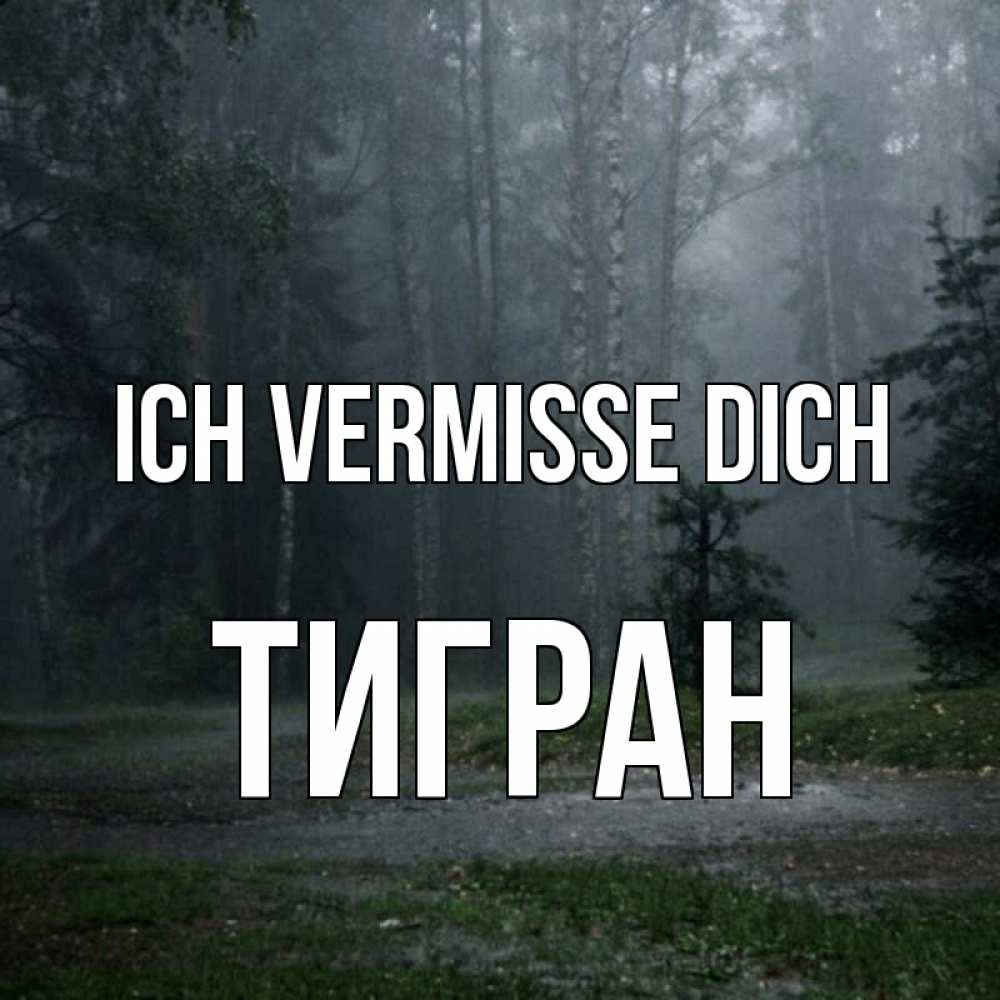 Открытка на каждый день с именем, Тигран Ich vermisse dich одна и плохо мне Прикольная открытка с пожеланием онлайн скачать бесплатно 