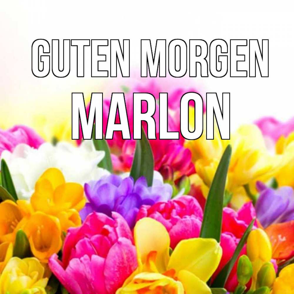 Открытка на каждый день с именем, Marlon Guten Morgen создать открытку со свое подписью Прикольная открытка с пожеланием онлайн скачать бесплатно 