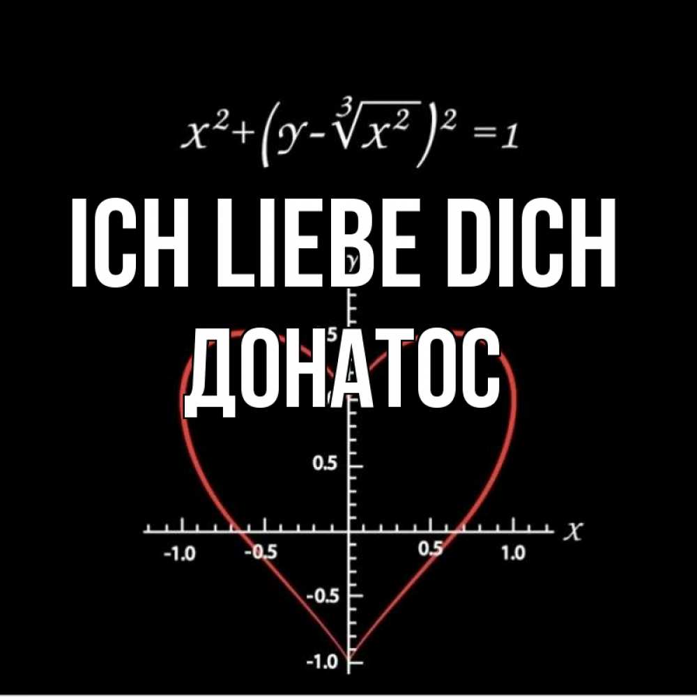 Открытка на каждый день с именем, Донатос Ich liebe dich сердечная формула Прикольная открытка с пожеланием онлайн скачать бесплатно 