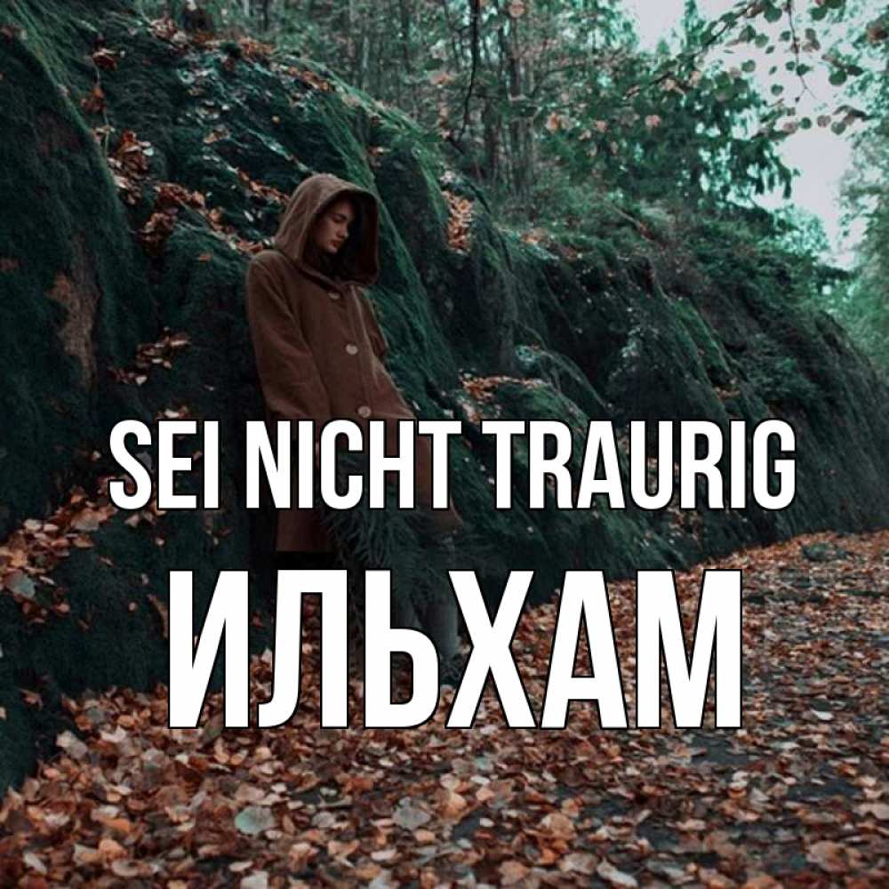 Открытка на каждый день с именем, Ильхам Sei nicht traurig осенний лес Прикольная открытка с пожеланием онлайн скачать бесплатно 