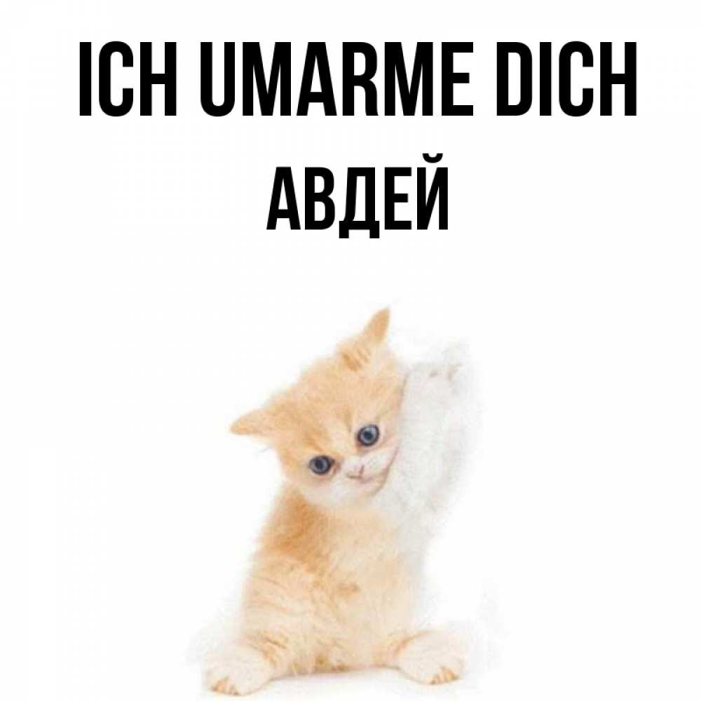 Открытка на каждый день с именем, Авдей Ich umarme dich я хочу очень скорее обнимаешек Прикольная открытка с пожеланием онлайн скачать бесплатно 