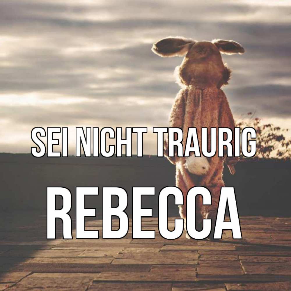 Открытка на каждый день с именем, Rebecca Sei nicht traurig со спины Прикольная открытка с пожеланием онлайн скачать бесплатно 